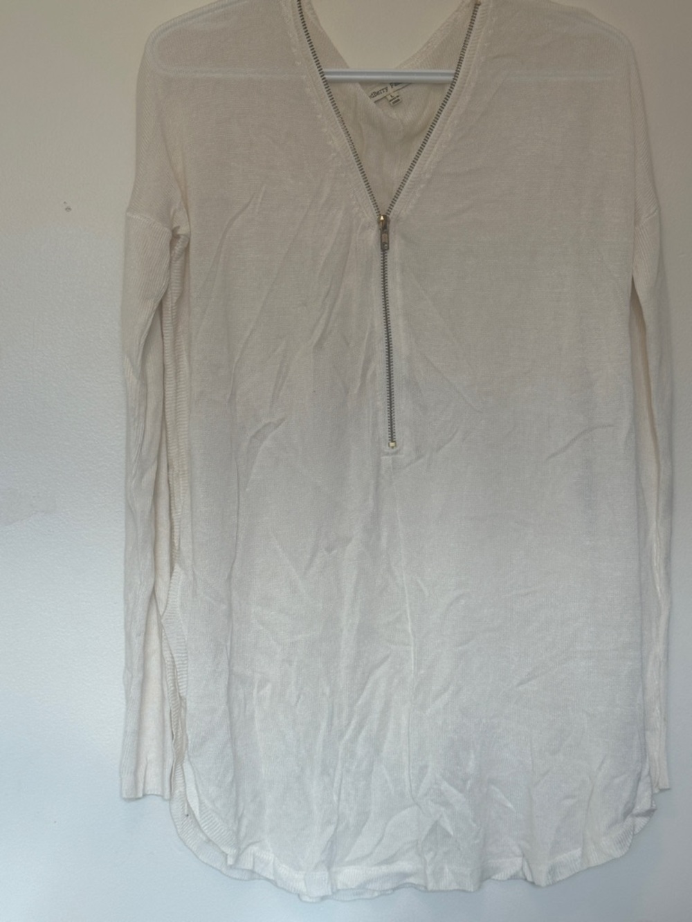 Women's Lightweight Cream Zip-Front Hoodie